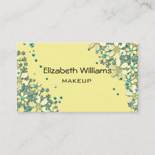Tarjeta De Visita Elegante, patrón de flores, flores amarillas