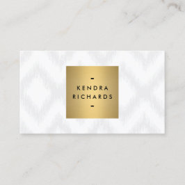 Tarjeta De Visita Elegante patrón de Ikat con logotipo de nombre dor