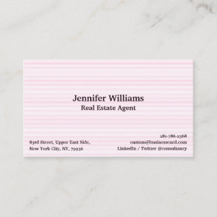Tarjeta De Visita Elegante Patrón de Líneas Rosadas Chic Moderno Pro