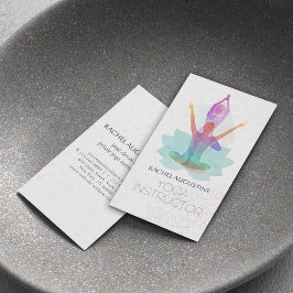 Tarjeta De Visita Elegante patrón de loto de meditación de yoga con 