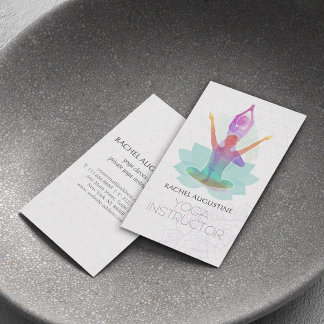 Tarjeta De Visita Elegante patrón de loto de meditación de yoga con