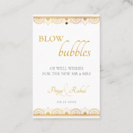 Tarjeta De Visita Elegante patrón de oro Boda indio despido