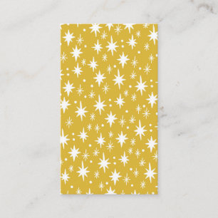 Tarjeta De Visita Elegante patrón de oro de mostaza nocturna estrel