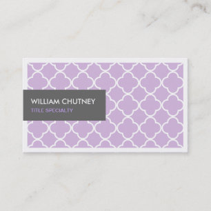 Tarjeta De Visita Elegante patrón de quatrefoil en Moda ligera morad