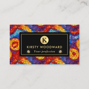 Tarjeta De Visita Elegante Patrón de vidrio mosaico de té de joyas a