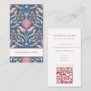 Tarjeta De Visita Elegante patrón floral rosa