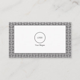 Tarjeta De Visita Elegante patrón floral sin fisuras en negro y blan