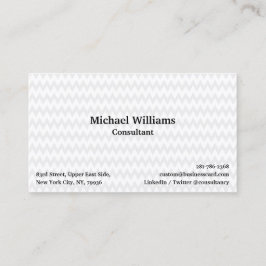 Tarjeta De Visita Elegante Patrón Geométrico Blanco Moderno Chic