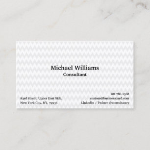 Tarjeta De Visita Elegante Patrón Geométrico Blanco Moderno Chic