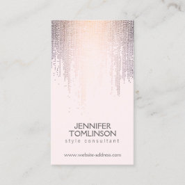 Tarjeta De Visita Elegante patrón Rubor Confetti Rain Pink