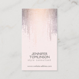 Tarjeta De Visita Elegante patrón Rubor Confetti Rain Pink