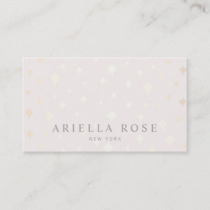 Tarjeta De Visita Elegante patrón Rubor Pink Luxe Gold Star
