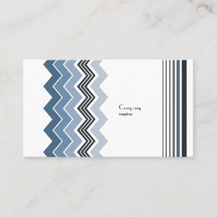 Tarjeta De Visita Elegante patrón Zig Zag Azul