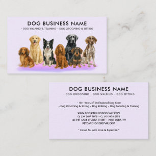 Tarjeta De Visita Elegante Peluquería Canina Morada