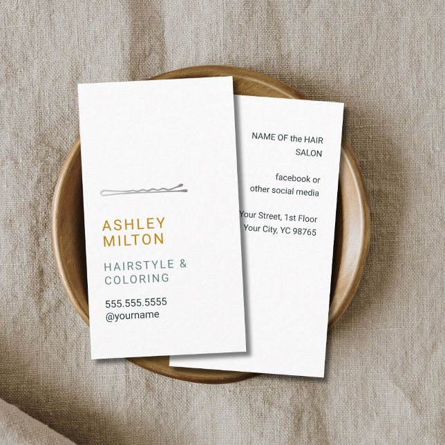 Tarjeta De Visita Elegante peluquero blanco Minimalista (Subido por el creador)