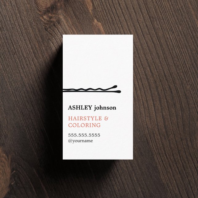 Tarjeta De Visita Elegante peluquero blanco negro Minimalista (Subido por el creador)