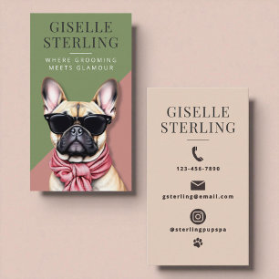 Tarjeta De Visita Elegante Peluquero Canino Moderno Profesional