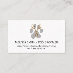 Tarjeta De Visita Elegante Perro Groomer