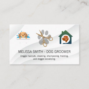 Tarjeta De Visita Elegante Perro Groomer Dog House