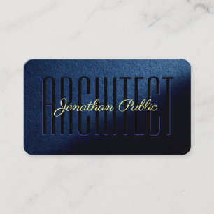Tarjeta De Visita Elegante Personalizado azul Gold Arquitecto de gui