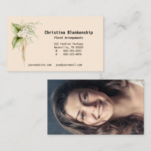Tarjeta De Visita Elegante Personalizado de borde floral foto de vue
