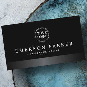 Tarjeta De Visita Elegante personalizado de borde gris satinado prof