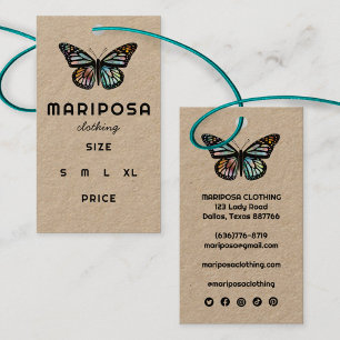 Tarjeta De Visita Elegante PERSONALIZADO de mariposa monarca KRAFT E