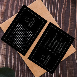 Tarjeta De Visita Elegante Personalizado de monograma moderno negro