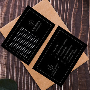 Tarjeta De Visita Elegante Personalizado de monograma moderno negro