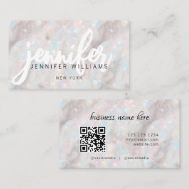 Tarjeta De Visita Elegante Personalizado de Piedra Opal Pastel Códig
