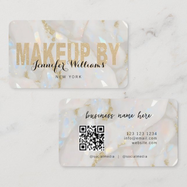 Tarjeta De Visita Elegante Personalizado de Piedra Óptica Artista de (Anverso / Reverso)