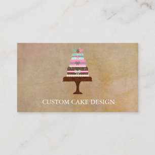 Tarjeta De Visita Elegante Personalizado diseño de pasteles decorand