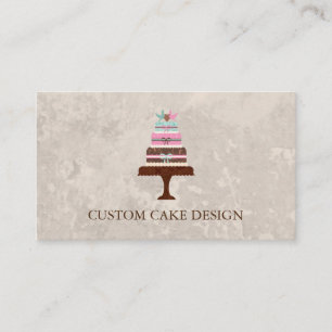 Tarjeta De Visita Elegante Personalizado diseño de pasteles decorand