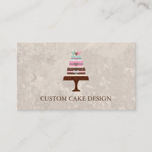 Tarjeta De Visita Elegante Personalizado diseño de pasteles decorand (Anverso)