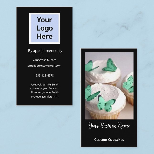 Tarjeta De Visita Elegante Personalizado fotográfico con el logo del (Subido por el creador)