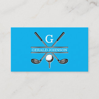 Tarjeta De Visita Elegante Personalizado Minimalista Golf Monograma