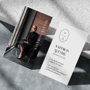 Tarjeta De Visita Elegante Personalizado minimalista Monograma Escud