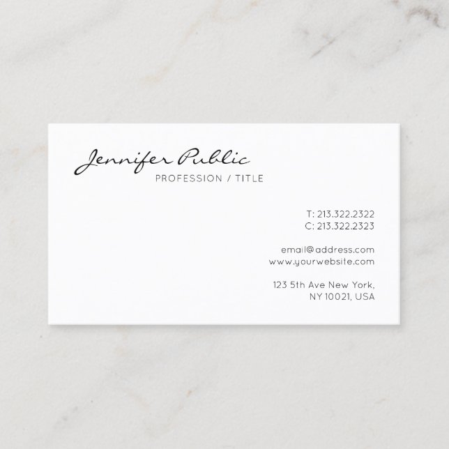 Tarjeta De Visita Elegante personalizado Moderno de diseño Minimalis (Anverso)