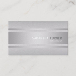 Tarjeta De Visita Elegante Personalizado profesional de Silver Faux 
