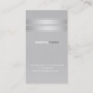 Tarjeta De Visita Elegante Personalizado profesional Silver Faux Str
