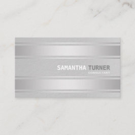 Tarjeta De Visita Elegante Personalizado profesional Silver Faux Str