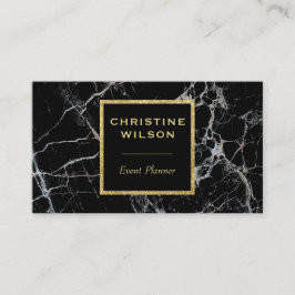 Tarjeta De Visita elegante piedra de mármol negro