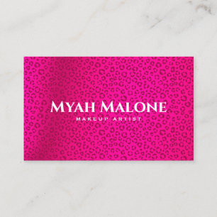 Tarjeta De Visita Elegante Piel de Leopardo de cebra rosa caliente