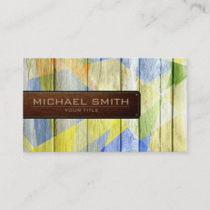 Tarjeta De Visita Elegante piel de madera de mosaico estilo 20
