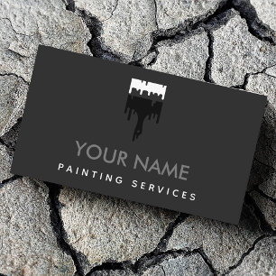 Tarjeta De Visita Elegante Pincel Pinza Gris y Guay Blanco Moderno