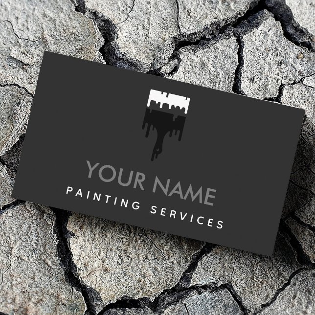 Tarjeta De Visita Elegante Pincel Pinza Gris y Guay Blanco Moderno (Subido por el creador)