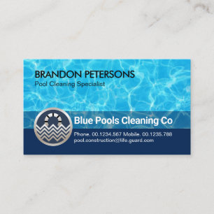 Tarjeta De Visita Elegante Piscina Azul Agua Natación