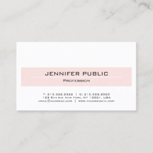Tarjeta De Visita Elegante planicie Minimalista rosado de Rubor