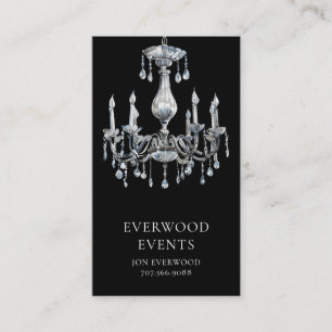 Tarjeta De Visita Elegante planificación moderna de eventos negro