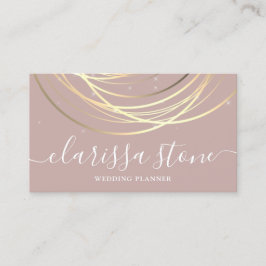 Tarjeta De Visita Elegante planificador de bodas de oro moderno